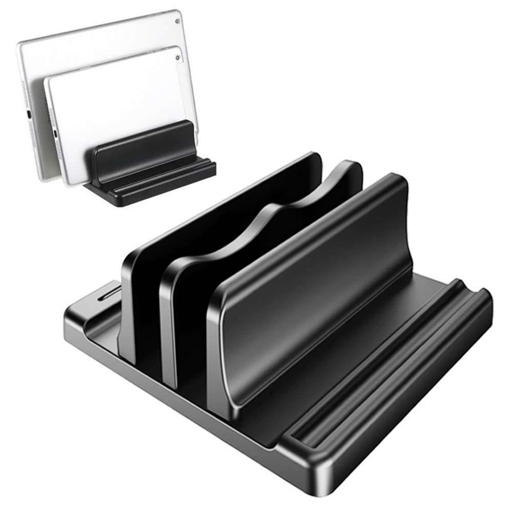 Laptop Stand Riser - Einzel-/Doppelschlitz Vertikaler Laptop-Ständer Verstellbarer Desktop-Notebook-Halter Platzsparend
