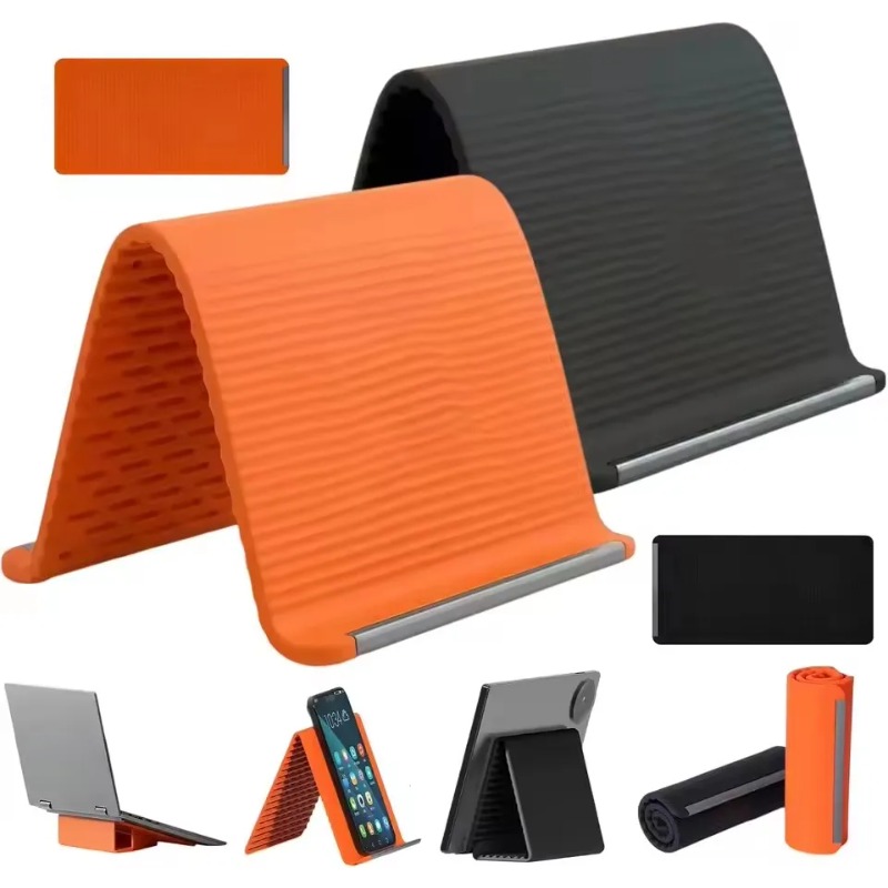 Laptop Ergonomic Accessories - Flexibler, faltbarer Silikon-Handyhalter, tragbarer, verstellbarer Multi-Winkel-Desktop-Ständer