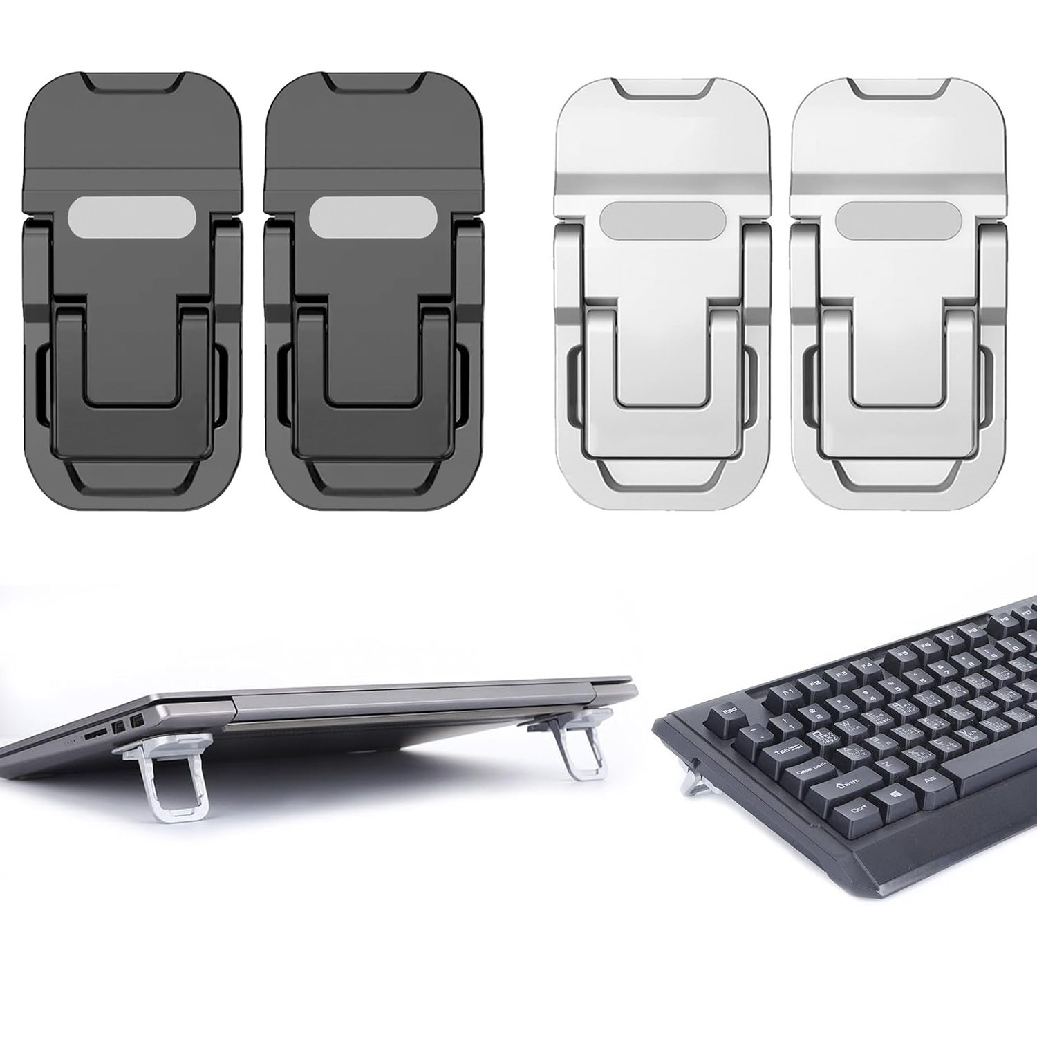 Laptop Stand Riser - 2 Stück Tragbarer Faltbarer Laptop-Ständer Verstellbare
