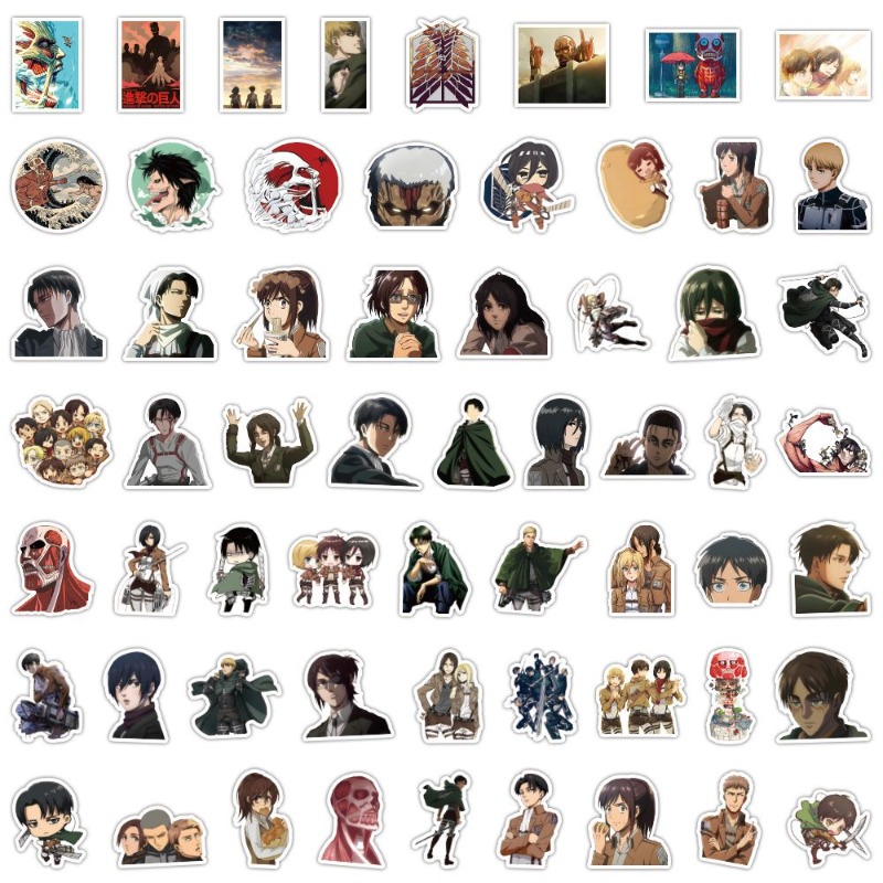 Laptop Accessories Wholesale - 60 Stück Attack on Titan Anime-Aufkleber,