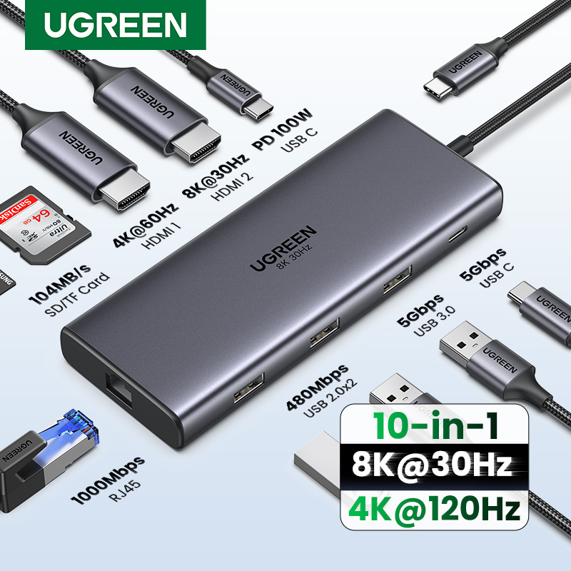 UGREEN Dual HDMI USB-C HUB 8K  – Mac Laptop Accessories Bewertung und Preis